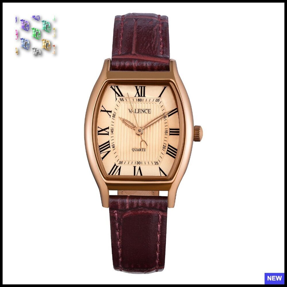 Vintage Leather Band Watch Elegant Minimal Classic Small Wrist Adjustable